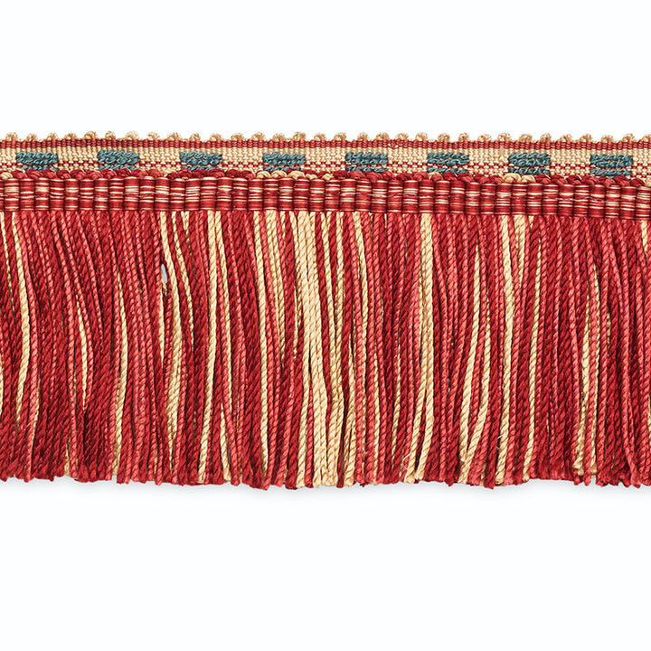 Lucinda Cut Fringe Ecru/Delft/Garnet Cf3019-2 by Schumacher Trim SCHUMACHER TRIM PROGRAM See Sample UNITED STATES OF AMERICA TO BE DETERMINED </p><p>Repeat: Horizontal: - and Vertical: - 2 2/8" WIDE (6CM) - Fabric Carolina -