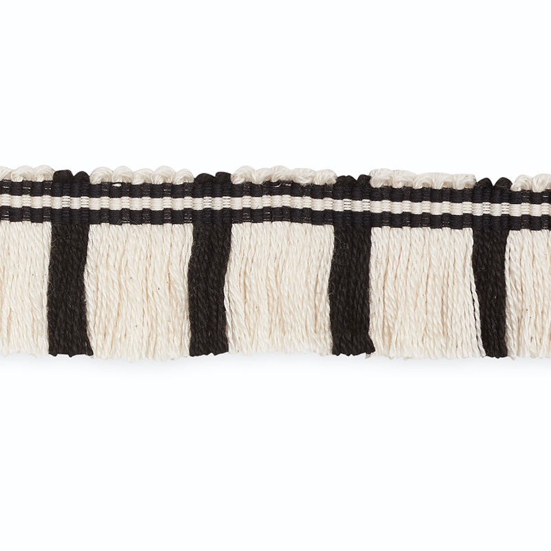Gordon Cut Fringe Ivory/Ebony Cf3021-6 by Schumacher Trim SCHUMACHER TRIM PROGRAM See Sample UNITED STATES OF AMERICA TO BE DETERMINED </p><p>Repeat: Horizontal: - and Vertical: - 1 1/8" WIDE (3CM) - Fabric Carolina -
