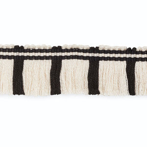 Gordon Cut Fringe Ivory/Ebony CF3021-6 by Schumacher Trim