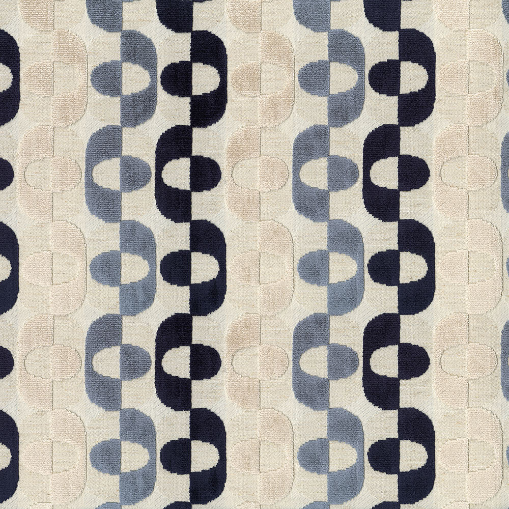 Chaperone 302 True Blue by ABBEYSHEA Fabric 73% Rayon
27% Polyester CN 130,000 Double Rubs (Wyzenbeek) </p><p>Repeat: Horizontal: 6.89 in. (17.50 cm) up the roll and Vertical: 6.61 in. (16.79 cm) across the roll 55 in. (140 cm) - Fabric Carolina -