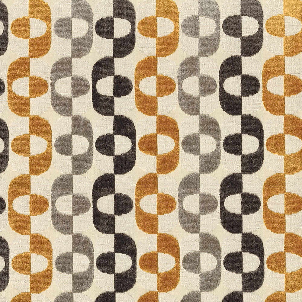 Chaperone 54 Sulfur by ABBEYSHEA Fabric 73% Rayon
27% Polyester CN 130,000 Double Rubs (Wyzenbeek) </p><p>Repeat: Horizontal: 6.89 in. (17.50 cm) up the roll and Vertical: 6.61 in. (16.79 cm) across the roll 55 in. (140 cm) - Fabric Carolina -