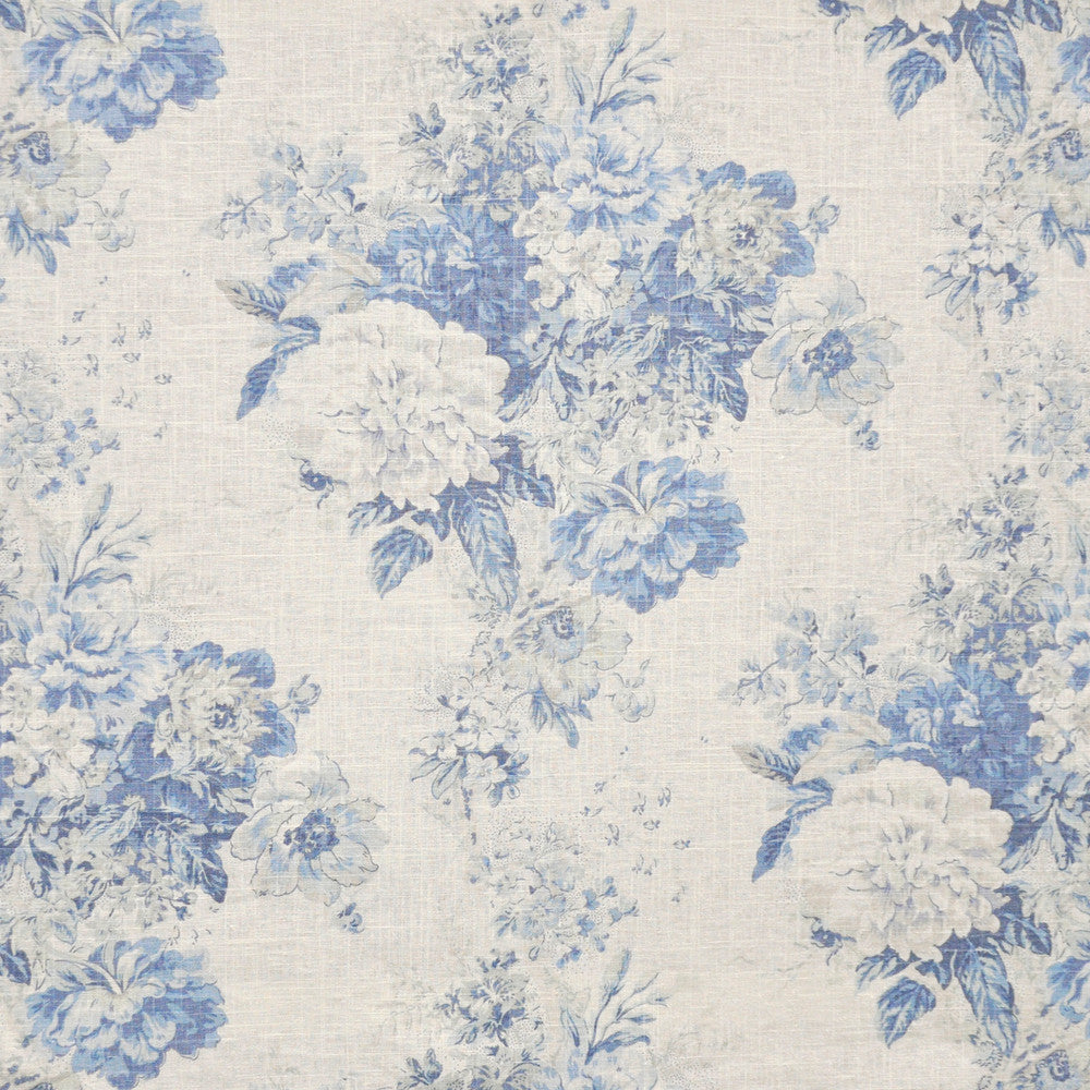 Calla # 542 Lapis by Maxwell Fabric PRINT GALLERY 55% LINEN/45% RAYON CHINA V-23.25"H-13.5" 55" - Fabric Carolina -