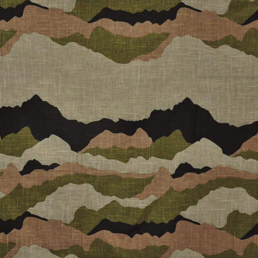 Caldera # 304 Camouflage by Maxwell Fabric Define 50% COTTON/50% LINEN TURKEY V-25.2"H-18.1" 54" - Fabric Carolina -