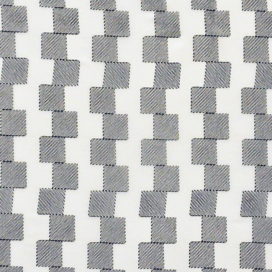 Crete # 544 Chess by Maxwell Fabric Sheer Paths 100% POLYESTER TURKEY V-2" H-2" 118" EMB. WIDTH 110" - Fabric Carolina -