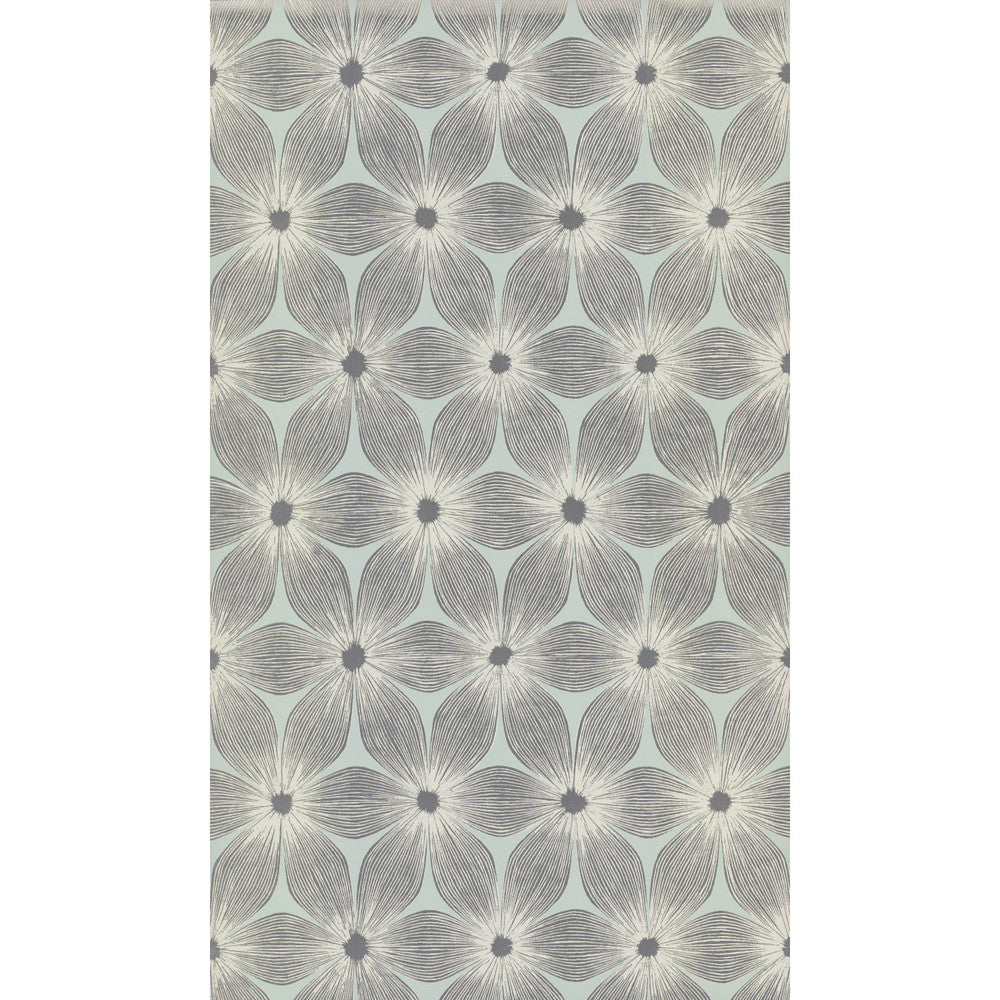 Everlasting Blue & Silver Wallpaper by Candice Olson Candice Olson Modern Artisan II Covers about 57.8 square feet 21-in by 33-ft long roll Unpasted 21 - Fabric Carolina -