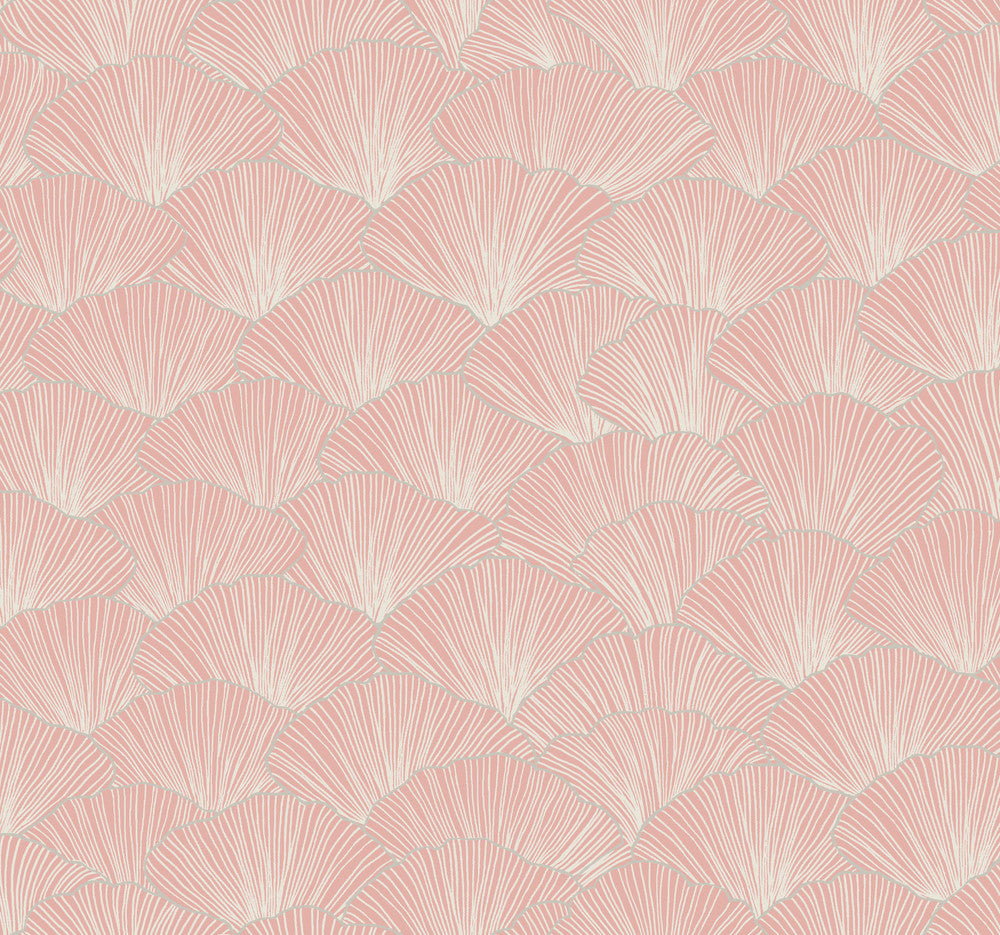 Luminous Gingko Coral Wallpaper by Candice Olson Candice Olson Modern Artisan II Covers about 60.8 square feet 27-in by 27-ft long roll Unpasted 25.25 - Fabric Carolina -