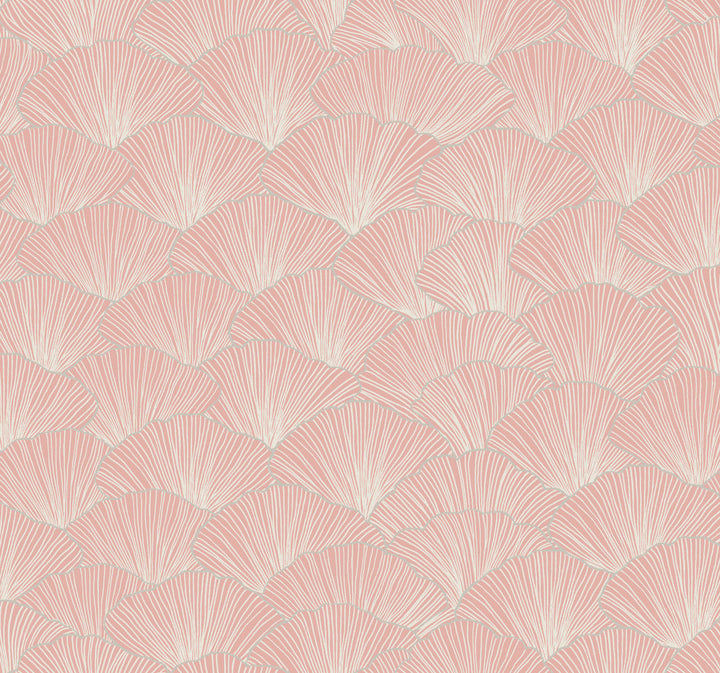Luminous Gingko Coral Wallpaper by Candice Olson Candice Olson Modern Artisan II Covers about 60.8 square feet 27-in by 27-ft long roll Unpasted 25.25 - Fabric Carolina -
