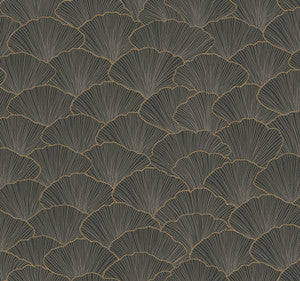 Luminous Gingko Grey Wallpaper by Candice Olson