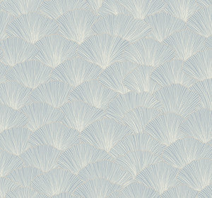 Luminous Gingko Blue Wallpaper by Candice Olson