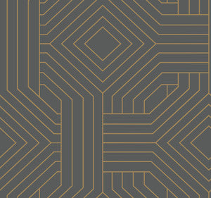 Diverging Diamonds Dark Grey Wallpaper by Candice Olson