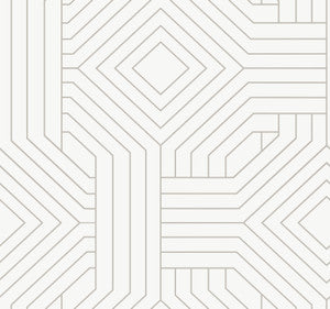 Diverging Diamonds White Wallpaper by Candice Olson