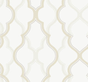 Double Damask Cream Wallpaper by Candice Olson