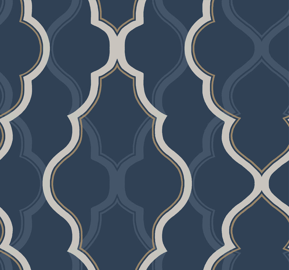 Double Damask Dark Blue Wallpaper by Candice Olson Candice Olson Modern Artisan II Covers about 60.8 square feet 27-in by 27-ft long roll Unpasted 25.25 - Fabric Carolina -