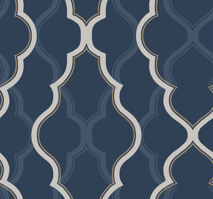 Double Damask Dark Blue Wallpaper by Candice Olson Candice Olson Modern Artisan II Covers about 60.8 square feet 27-in by 27-ft long roll Unpasted 25.25 - Fabric Carolina -