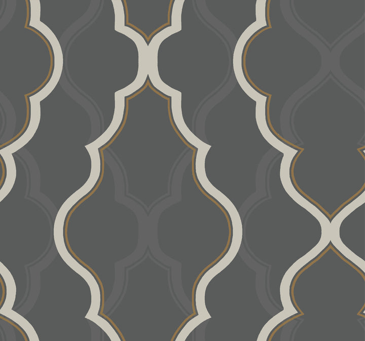 Double Damask Black Wallpaper by Candice Olson Candice Olson Modern Artisan II Covers about 60.8 square feet 27-in by 27-ft long roll Unpasted 25.25 - Fabric Carolina -