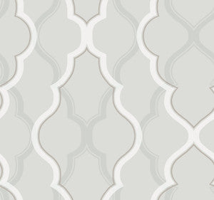 Double Damask Silver Wallpaper by Candice Olson