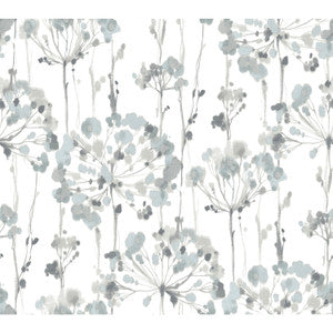 Flourish Blue & Grey Wallpaper by Candice Olson
