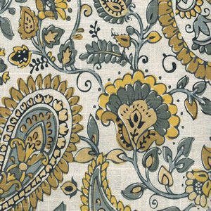 Cisco Ochre by Norbar Fabric See Sample 55% LINEN - 45% RAYON CHINA UFAC 1, CAL 117, NFPA 260 </p><p>Repeat: Horizontal: 13 1/2" and Vertical: - 54 - Fabric Carolina -