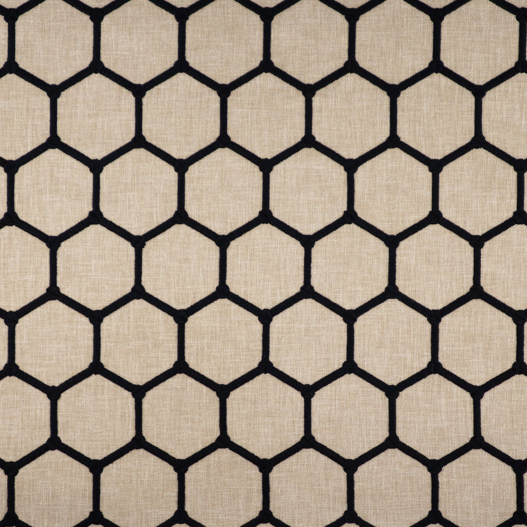 Capitola # 452 Onyx by Maxwell Designer Fabric Color Theory-Vol. X Driftwood BASE: 52% COTTON 48% POLYESTER EMB: 100% POLYESTER INDIA V-4.5" H-2.6" W: 52.5" EMB: 50.5" - Swanky Fabrics -