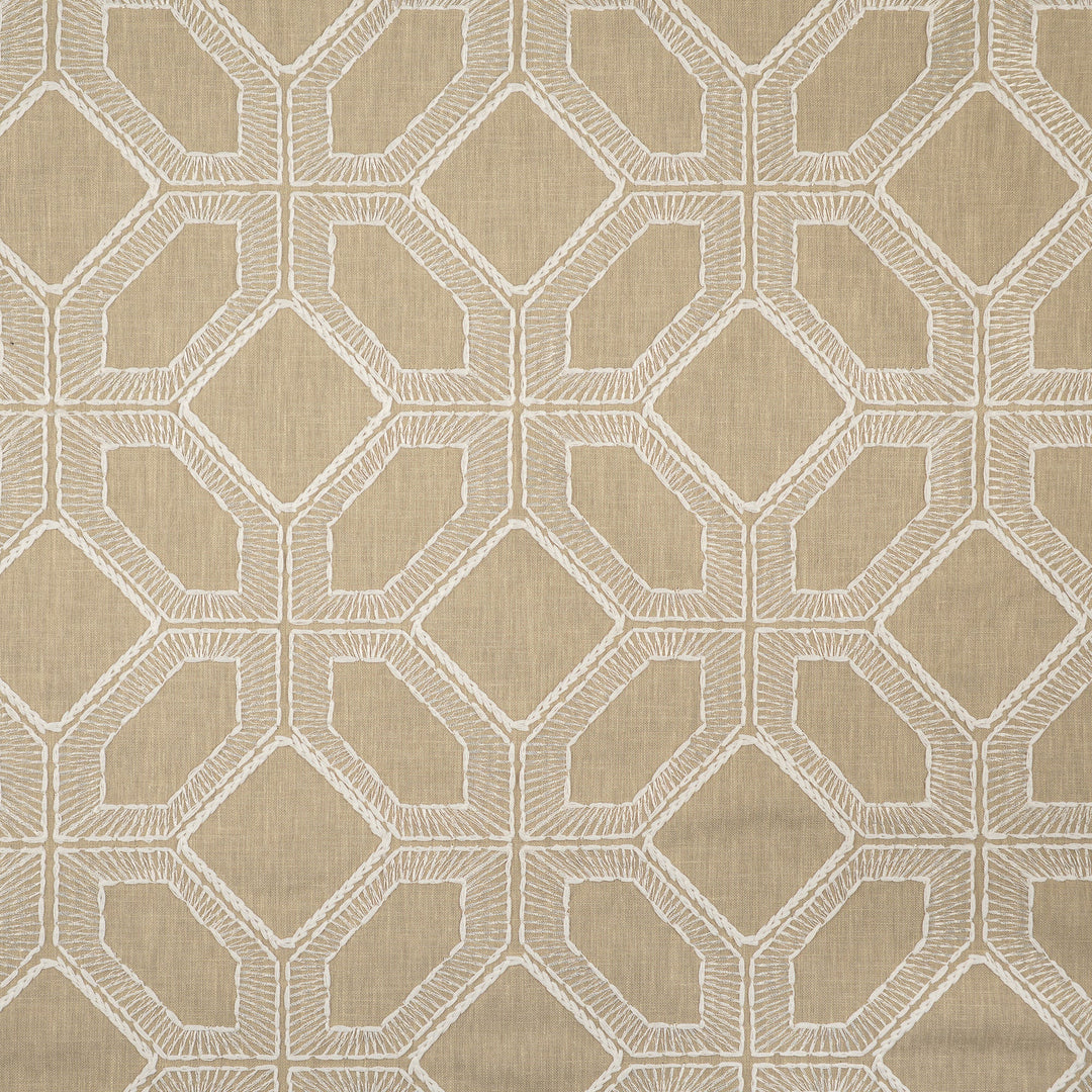 Crossways # 423 Flax by Maxwell Designer Fabric Color Theory-Vol. X Driftwood BASE:52% POLYESTER 48% COTTON EMB:56% RAYON 44% COTTON INDIA V-6.3" H-6.5" BASE:54" EMB:52" - Swanky Fabrics -