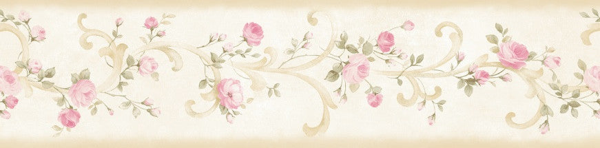 White Tearose Acanthus Wallpaper by Chesapeake Kitchen, Bed & Bath Covers about 7.5 square feet 6-in by 15-ft long roll Prepasted 0 - Fabric Carolina -