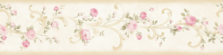 White Tearose Acanthus Wallpaper by Chesapeake Kitchen, Bed & Bath Covers about 7.5 square feet 6-in by 15-ft long roll Prepasted 0 - Fabric Carolina -