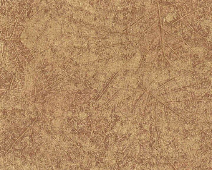Tossed Leaves Copper Wallpaper by 750 Home Color Library II Covers about 57.8 square feet 21-in by 33-ft long roll Unpasted 21 - Fabric Carolina -