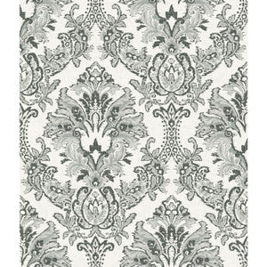 Bold Brocade Black Wallpaper by York Wallcoverings