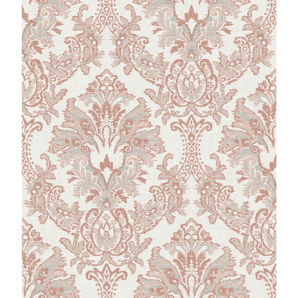 Bold Brocade Tan & Grey Wallpaper by York Wallcoverings Impressionist Covers about 56.4 square feet 20.5-in by 33-ft long roll Unpasted 24 - Fabric Carolina -