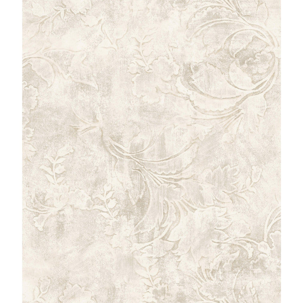 Entablature Scroll Cream Wallpaper by York Wallcoverings Impressionist Covers about 56.4 square feet 20.5-in by 33-ft long roll Unpasted 24 - Fabric Carolina -