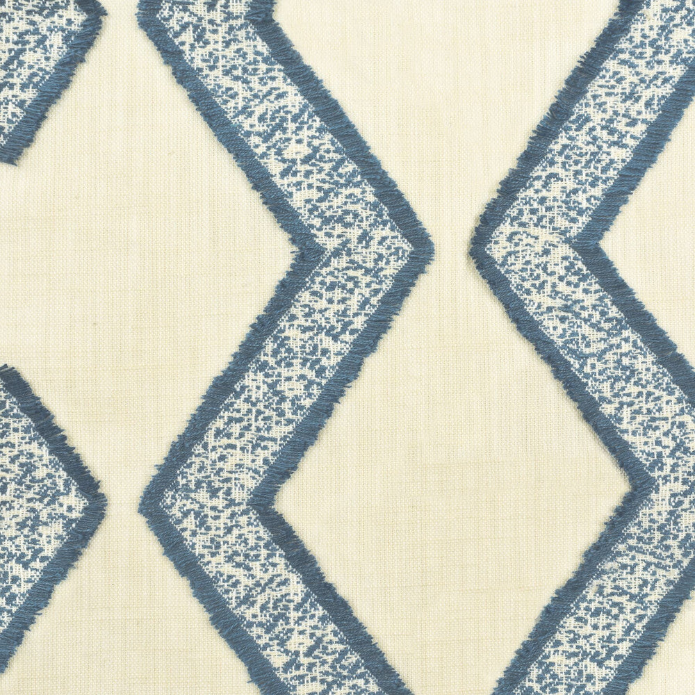 Claude 4 Delft by Stout Designer Fabric COLOR MY WINDOW BLUE/NAVY 52%COT 48%POL INDIA CATB 117-2013 WYZENBEEK 20 000 DOUBLE RUB WEAR TEST (HEAVY DUTY) Horizontal: 7 and Vertical: 5.5 54 in - Swanky Fabrics -