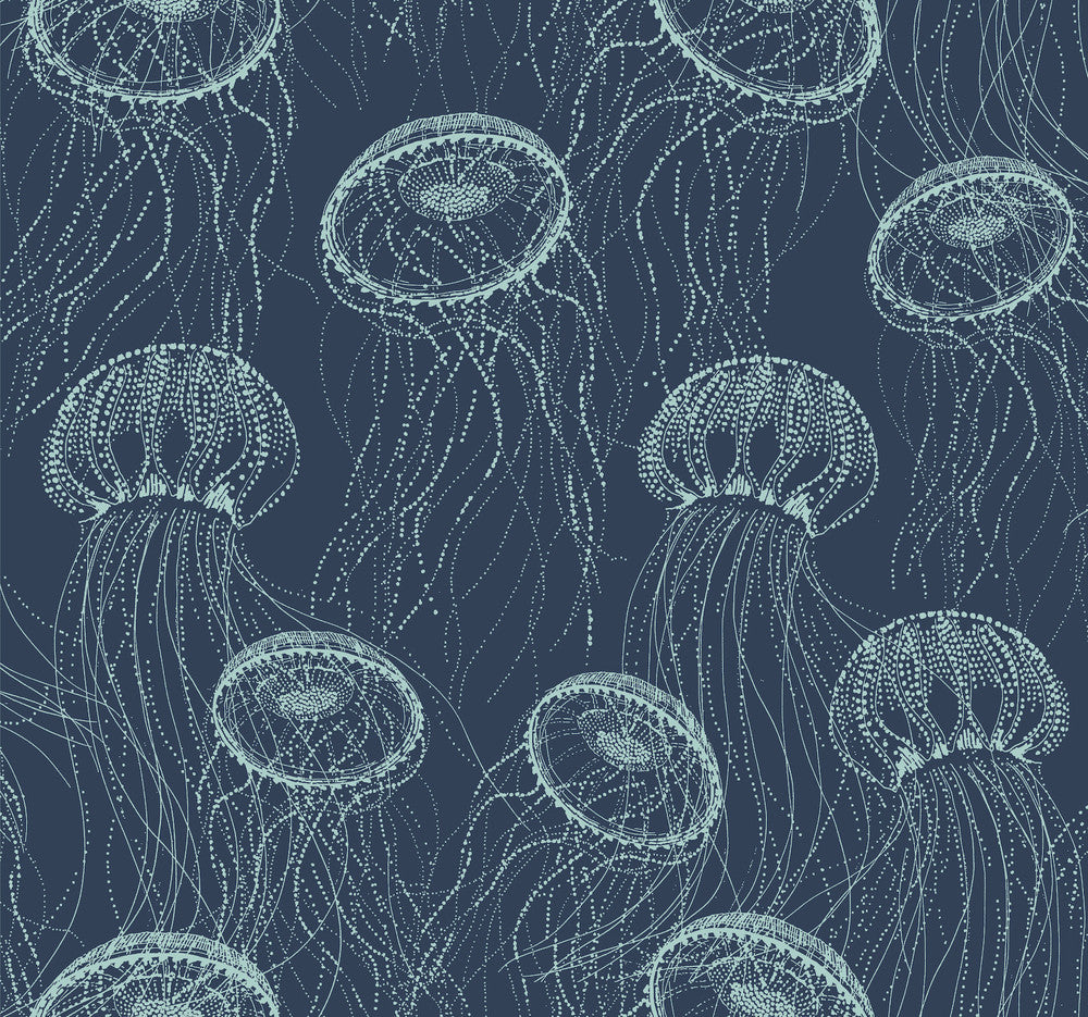 Atolla Blue Wallpaper by York Wallcoverings Best Sellers Covers about 60.8 square feet 27-in by 27-ft long roll Unpasted 25.25 - Fabric Carolina -