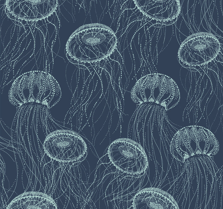 Atolla Blue Wallpaper by York Wallcoverings Best Sellers Covers about 60.8 square feet 27-in by 27-ft long roll Unpasted 25.25 - Fabric Carolina -