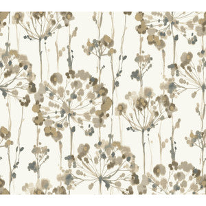 Flourish Taupe Metallic Wallpaper by Candice Olson
