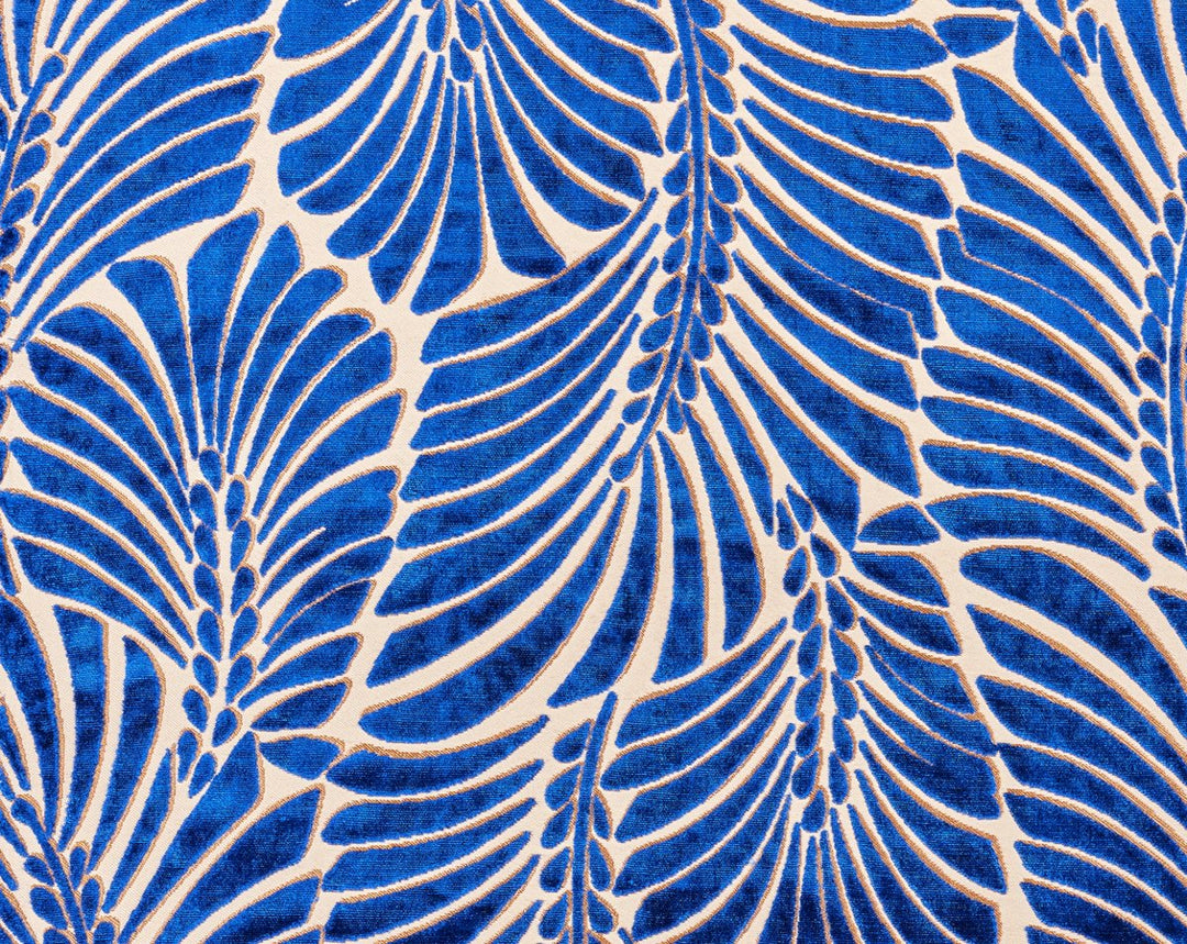 Plumes Silk Velvet Sapphire CN15230002 by Old World Weavers Designer Fabric