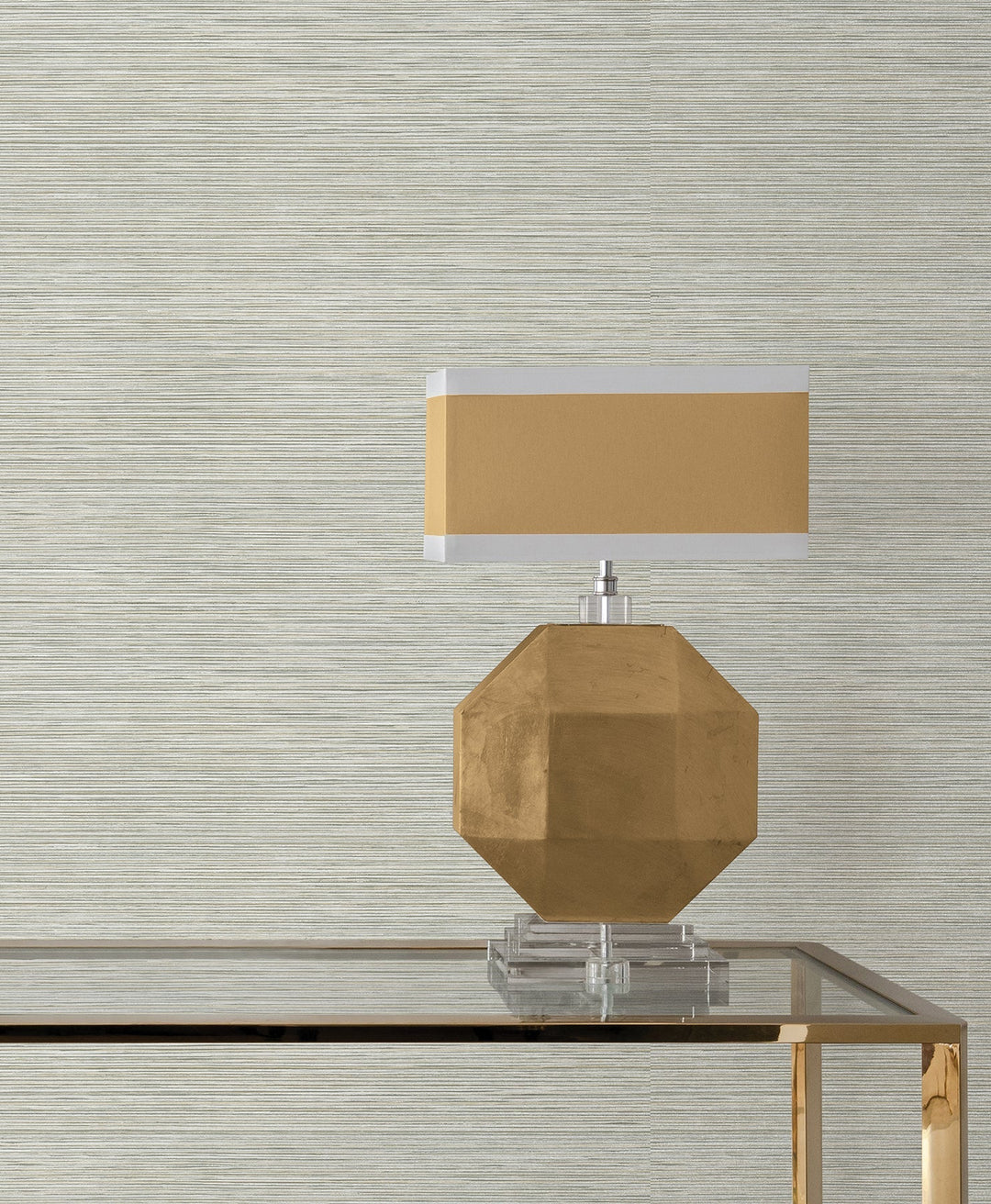 Stacked Bamboo Off-White Stripe Wallpaper by Candice Olson Designer