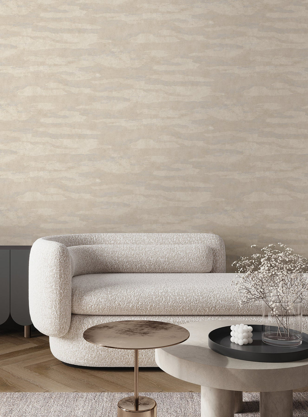 Misty Dreams Light Grey Abstract Wallpaper by Candice Olson Designer