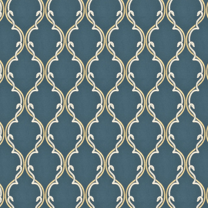 Coffer 3 Pacific by Stout Designer Fabric RAINBOW LIBRARY LAKE/INDIGO 100%COT %BEMB INDIA </p><p>Repeat: 7.875 51.5 in - Swanky Fabrics -
