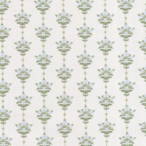 Coleen Blue Green by Norbar Designer Fabric ROMANCE 100% COTTON INDIA 4 1/2"V 6 3/4"H 55 - Swanky Fabrics -
