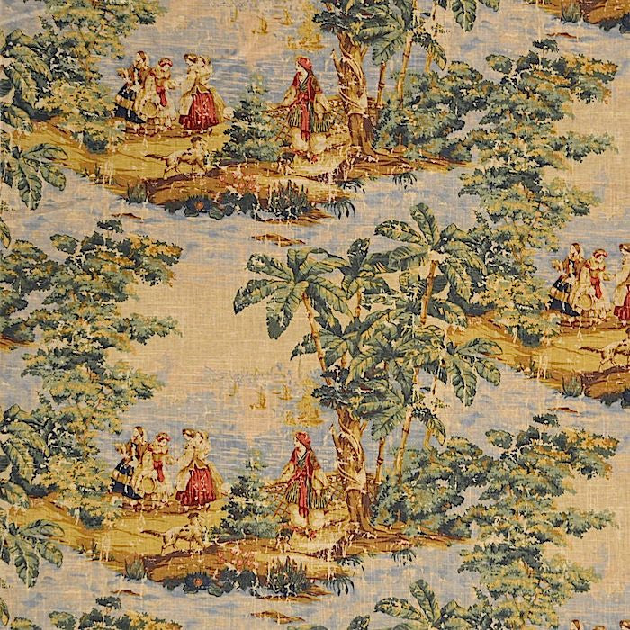 Colonial Rainbow by Magnolia Designer Fabric - 55% Lin, 45% Vis Korea 9000 Horizontal: 54 and Vertical: 24 53 - Swanky Fabrics -