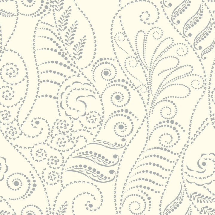 Silver & White Metallic Modern Fern Wallpaper by Candice Olson Candice Olson Breathless Covers about 56.9 square feet 20.8-in by 32.8-ft long roll Unpasted 20.1 - Fabric Carolina -