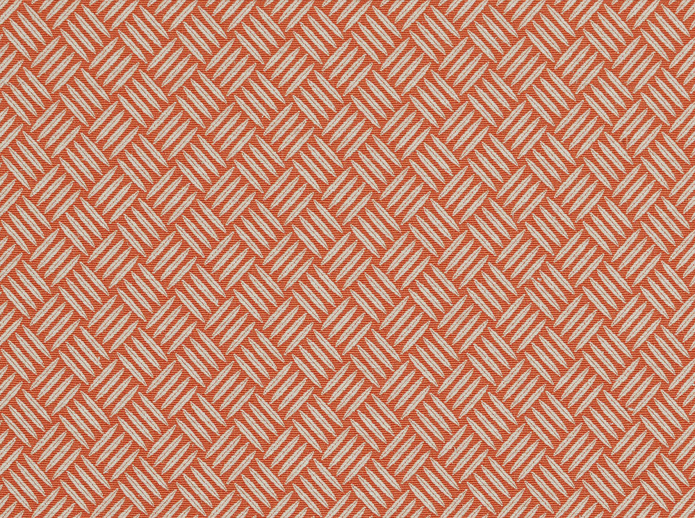 Criss Cross Mandarin 340 by Covington Fabric our website for purchase 55% Cotton/45% Polyester Taiwan Roc 50000 Horizontal: 1.25" and Vertical: 1.25" 55" - Fabric Carolina -