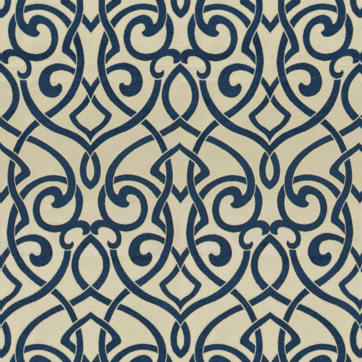Critique 4 Indigo by Stout Fabric Rainbow Library Porcelain/Royal 65% Spun Viscose 35% Polyester CHINA WYZENBEEK 25 000 DOUBLE RUB WEAR TEST (HEAVY DUTY) Horizontal: 14.5 and Vertical: 27.5 55 in - Fabric Carolina -
