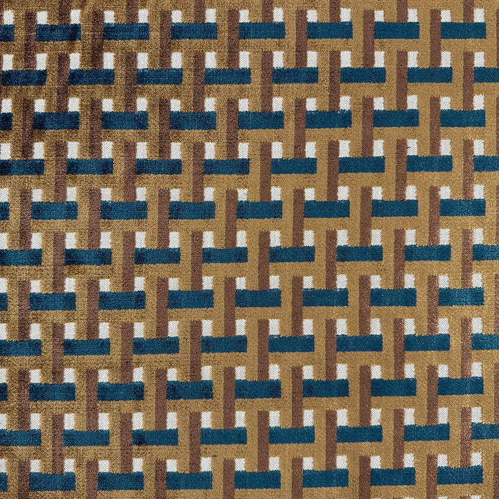 Crossings Bronze by Magnolia Designer Fabric - 39% Viscose, 38% Cotton, 23% Polyester India 51000 Horizontal: 2.25 and Vertical: 1.875 54 - Swanky Fabrics -