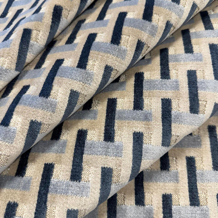 Crossings Icecap by Magnolia Designer Fabric - 39% Viscose, 38% Cotton, 23% Polyester India 51000 Horizontal: 2.25 and Vertical: 1.875 54 - Swanky Fabrics -