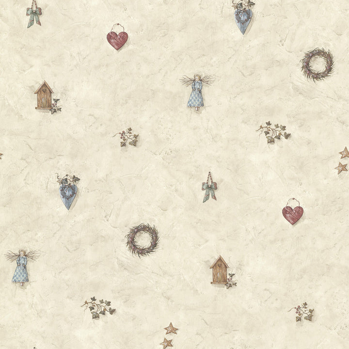 Apple Stone Country Toss Wallpaper by Chesapeake Countryside Covers about 56.4 square feet 20.5-in by 33-ft long roll Prepasted 20.5 - Fabric Carolina -