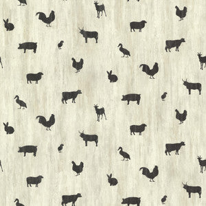 Farnhan Black Animal Toss Wallpaper by Chesapeake