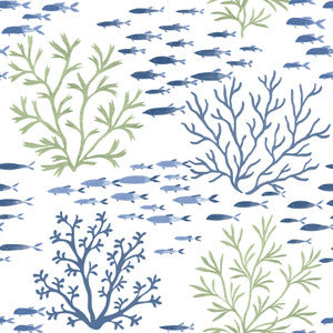Marine Garden Green & Blue Wallpaper by Inspired by Color