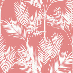 King Palm Silhouette Coral Wallpaper by York Wallcoverings