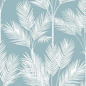 King Palm Silhouette Blue Wallpaper by Inspired by Color